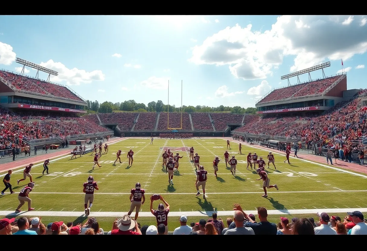 Mississippi State football team competing on the field