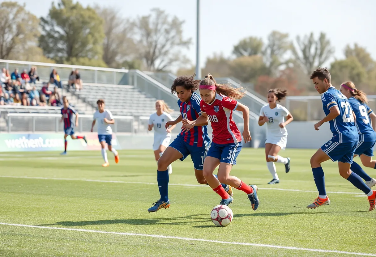 Mississippi State soccer team during a match against Auburn