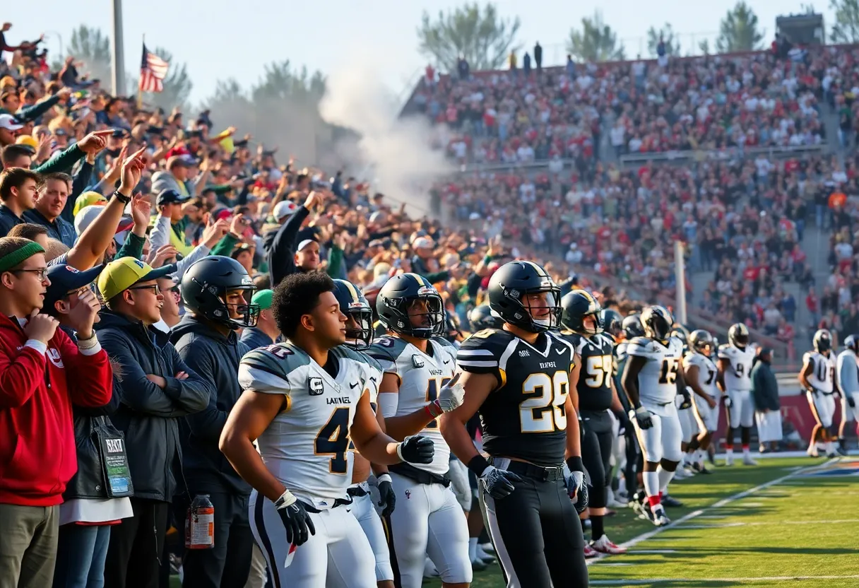 Fans cheering during Mississippi State's football game against Arizona State.