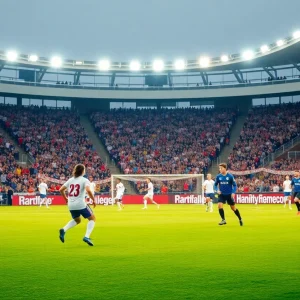 Mississippi State women's soccer team competing against Tennessee Volunteers