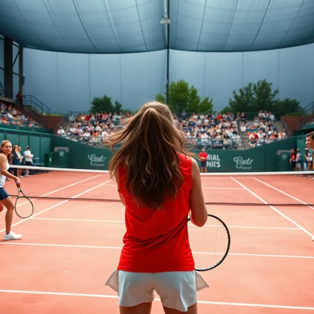 Celebration of a college tennis team after winning a championship
