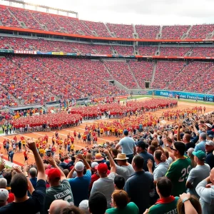 Fans cheering at the Mississippi State vs Tennessee game