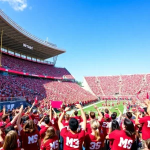 Starkville football fans at a Mississippi State game