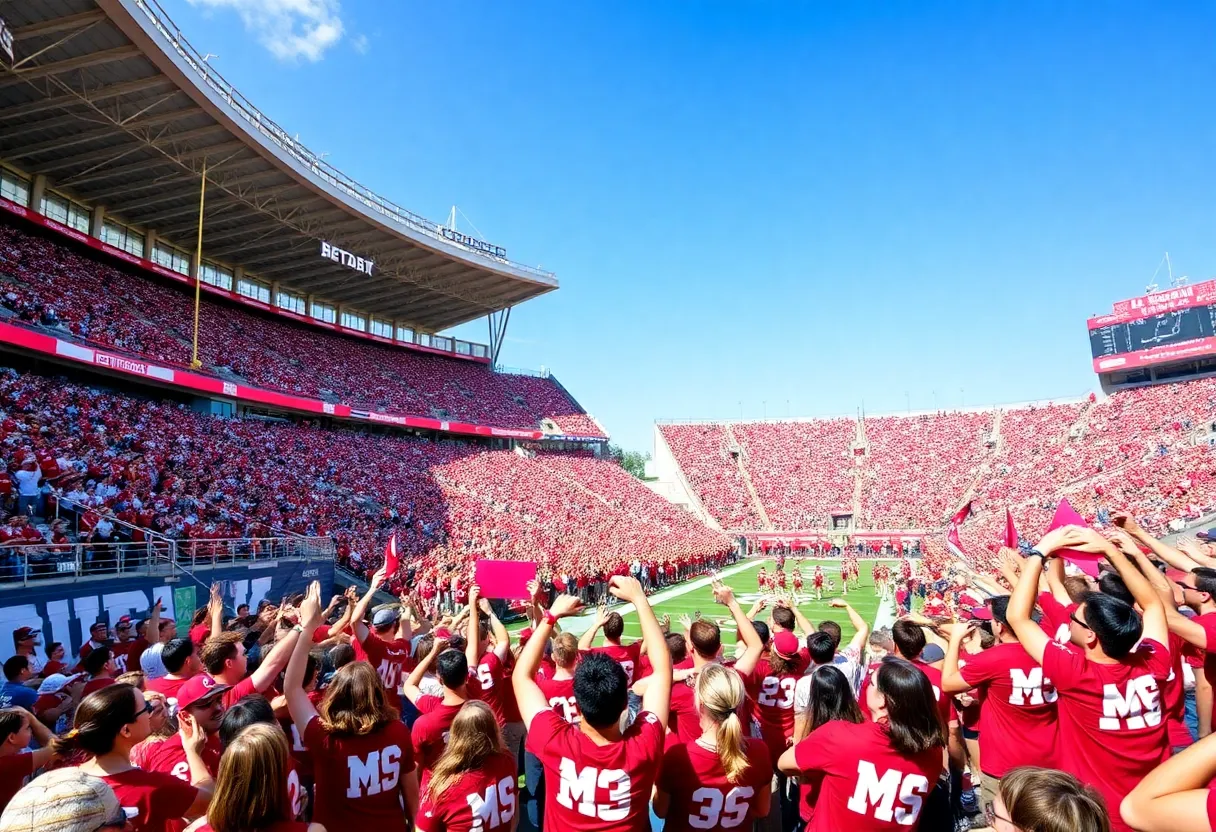 Starkville football fans at a Mississippi State game