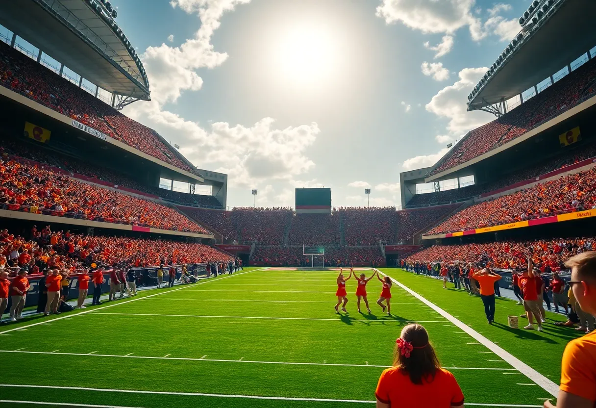 Fans enjoying a football game in Starkville, Mississippi