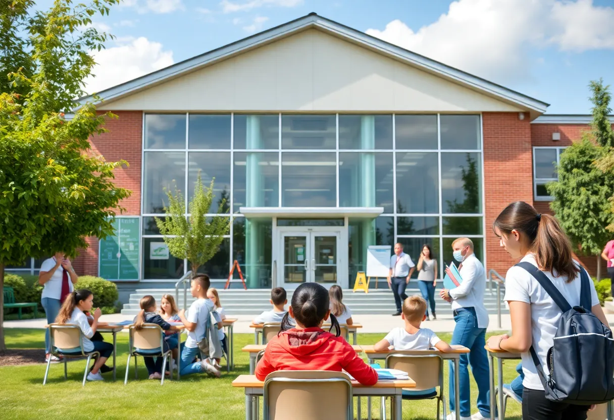 Modern classroom in Starkville Oktibbeha School District with engaged students