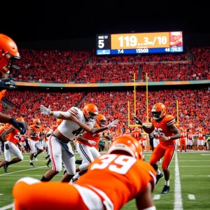 Action from the Tennessee vs Mississippi State football game