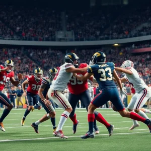Tennessee football team playing against Mississippi State during overtime