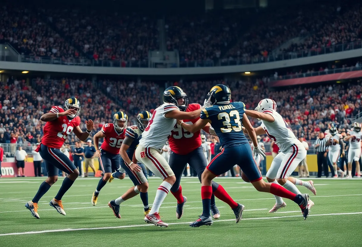 Tennessee football team playing against Mississippi State during overtime