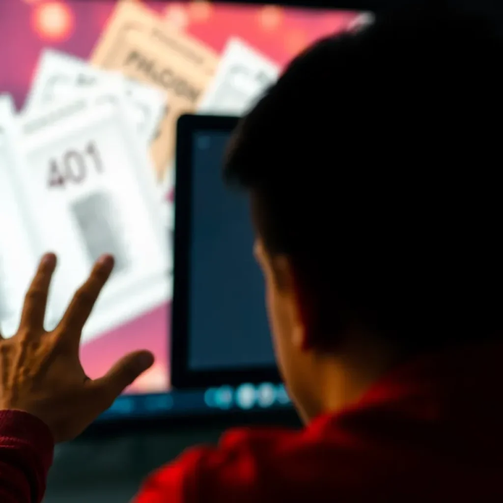 Frustrated user dealing with TicketMaster Error 401 on a computer.