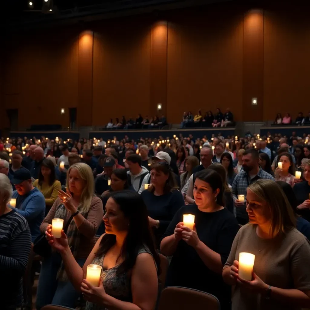 Community members gathered for a vigil honoring Charlie Kirk