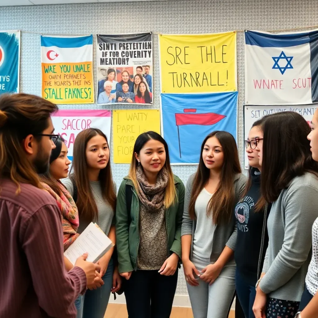 Young activists engaged in discussion about Israel advocacy