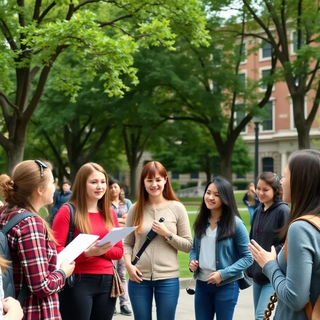 Students discussing street renaming at Florida A&M University