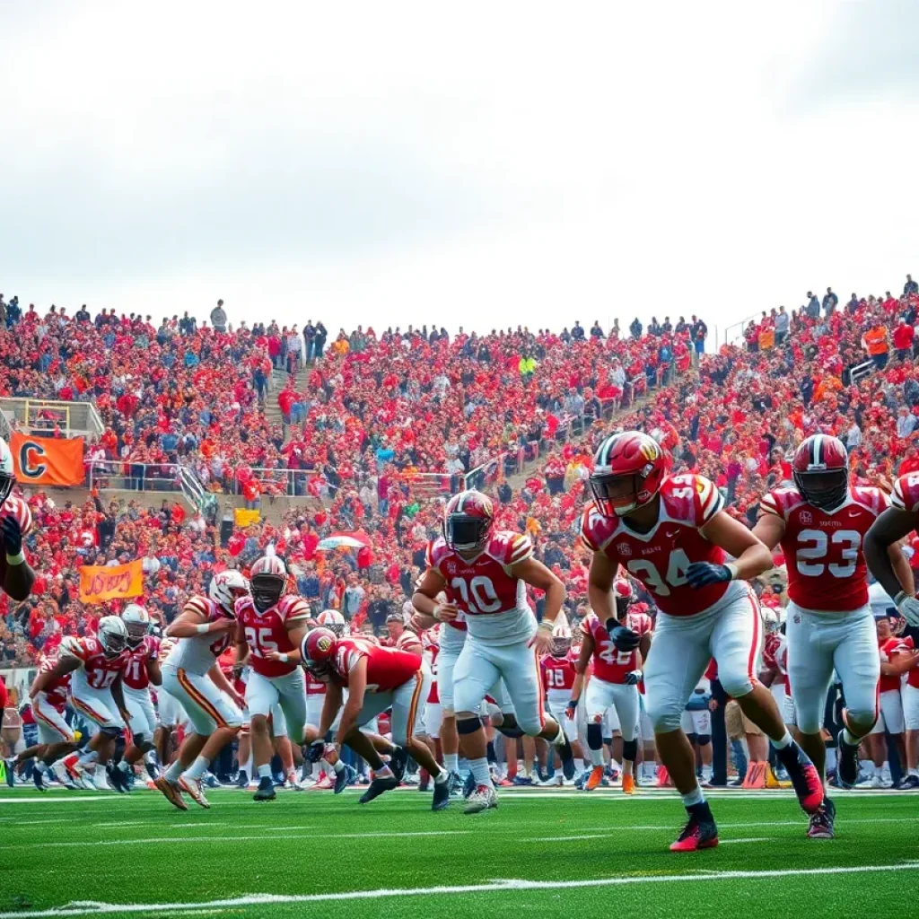 Florida Gators football players on the field during the game
