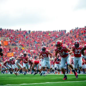 Florida Gators football players on the field during the game