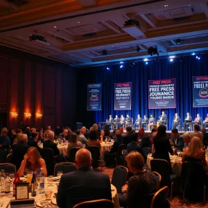 Attendees at the IRE gala honoring journalistic integrity