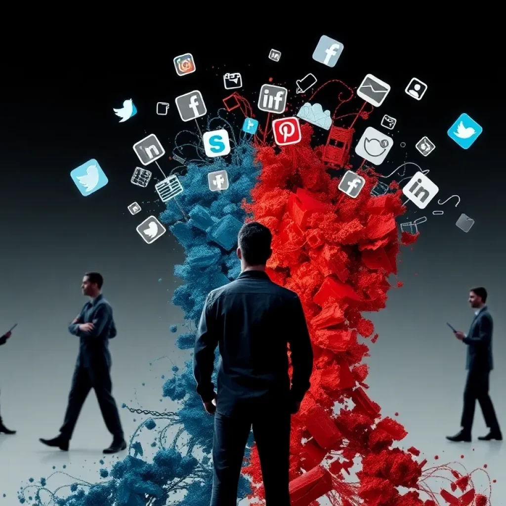 Abstract concept of military integrity and social media interactions