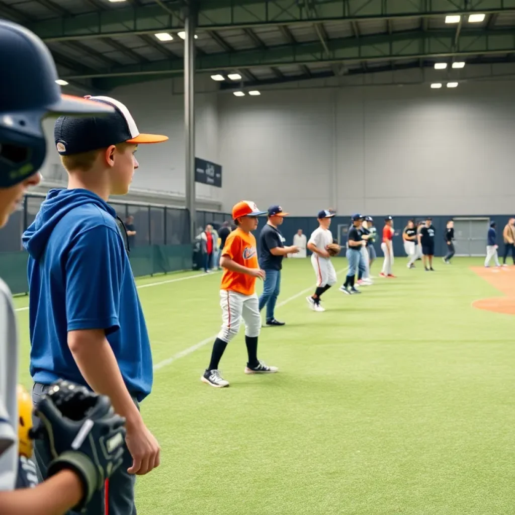 Young baseball prospects showcasing their skills at the Mississippi Top Prospect Underclass Showcase.