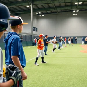 Young baseball prospects showcasing their skills at the Mississippi Top Prospect Underclass Showcase.
