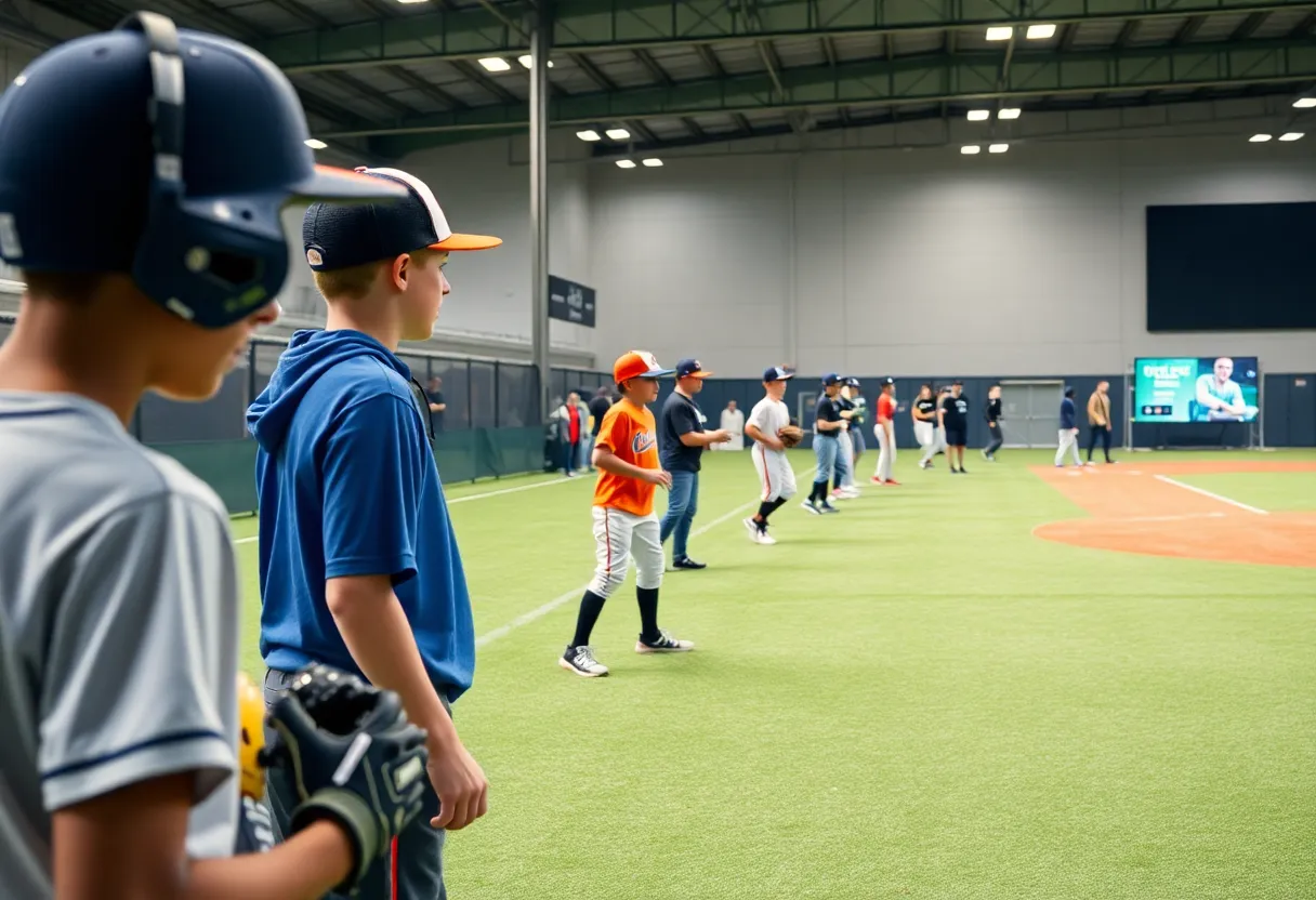 Young baseball prospects showcasing their skills at the Mississippi Top Prospect Underclass Showcase.