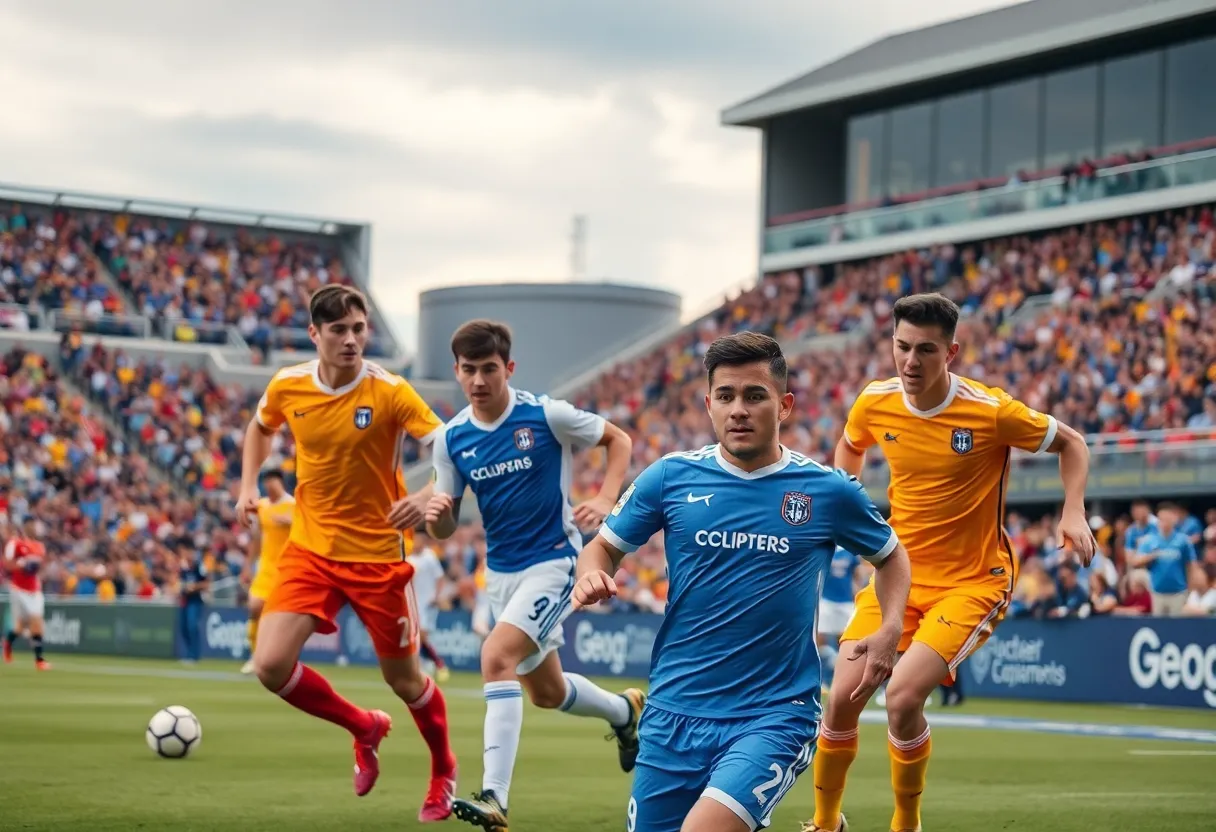 Mississippi State men's soccer team in action during a game
