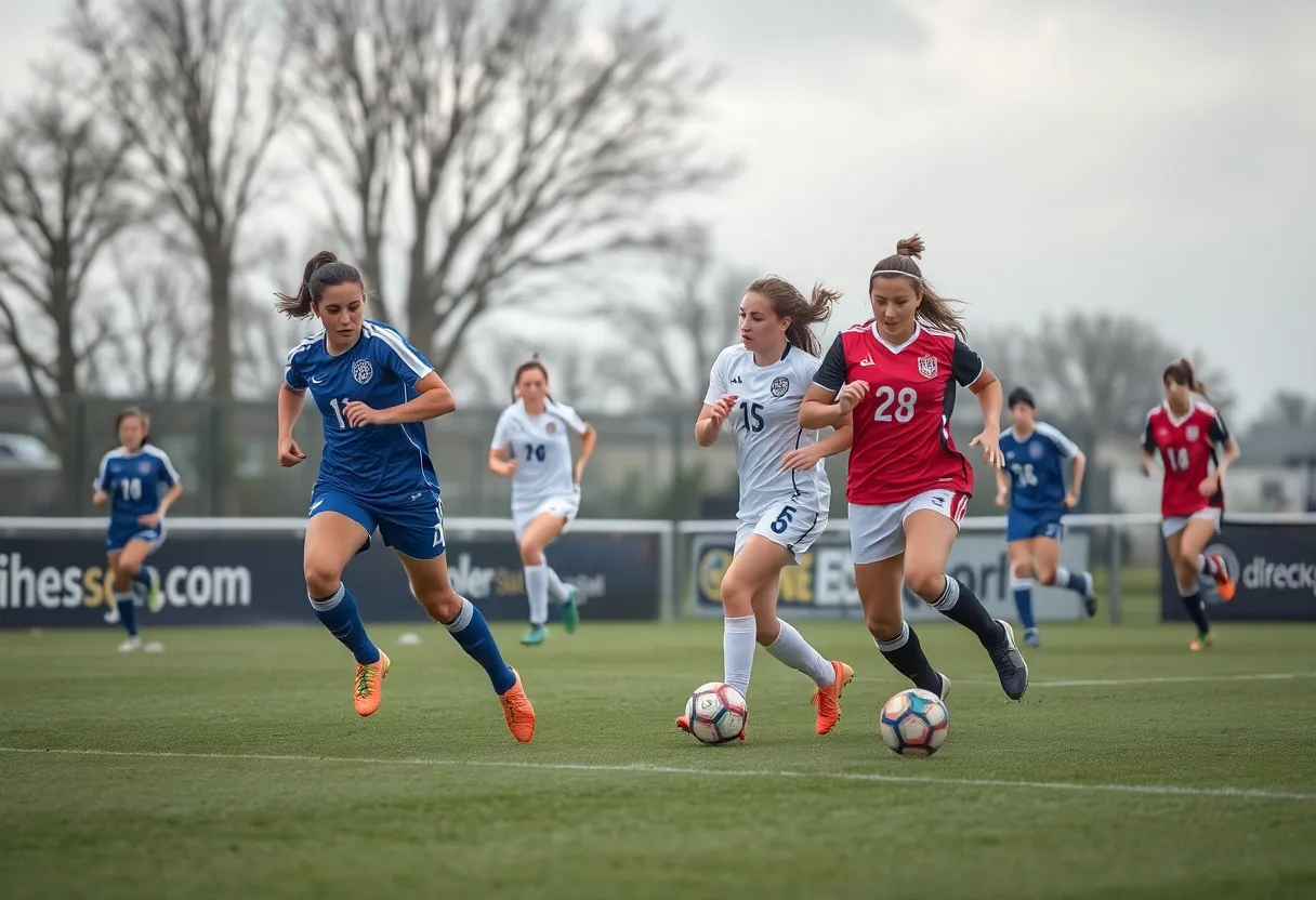 Mississippi State soccer team in action during a match against Georgia