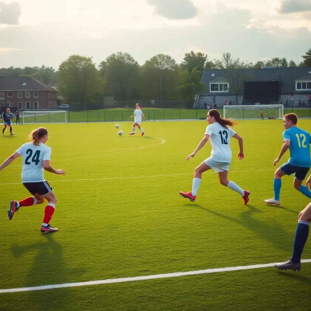 Mississippi State soccer team playing against Florida