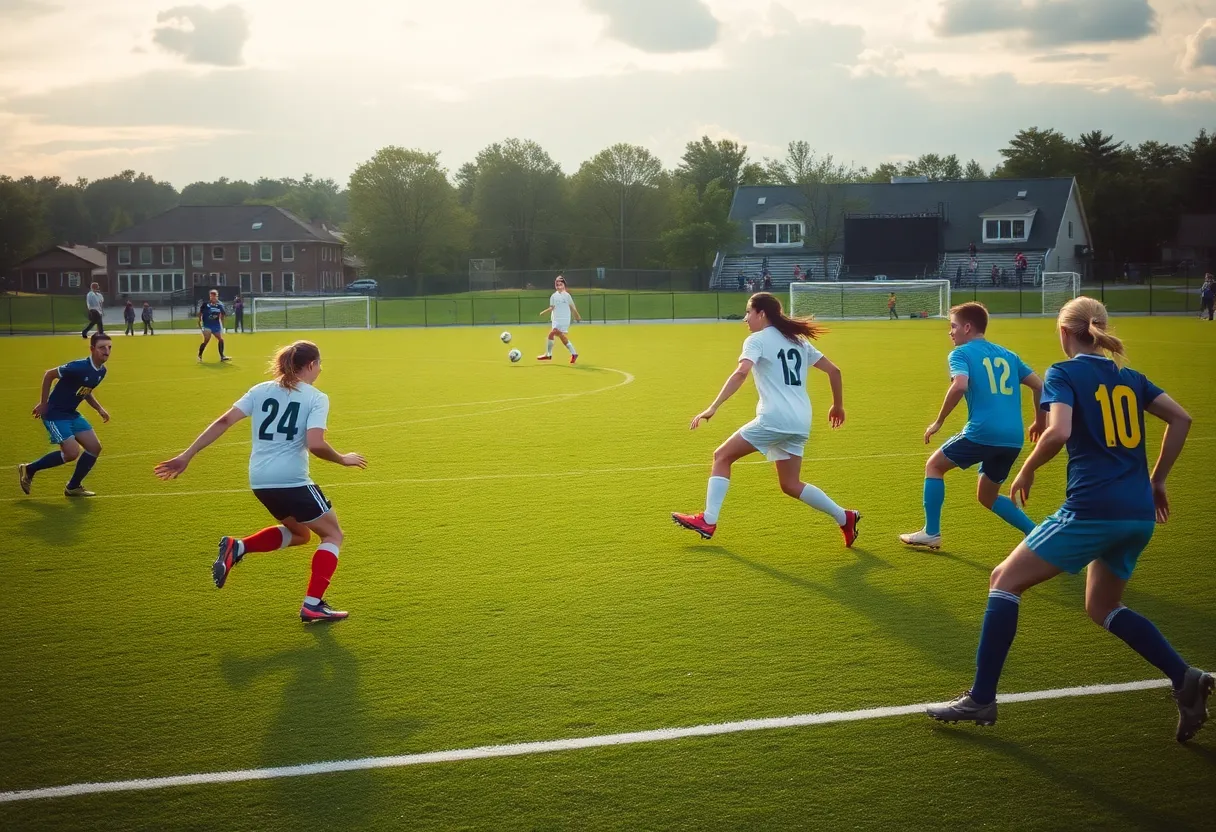 Mississippi State soccer team playing against Florida