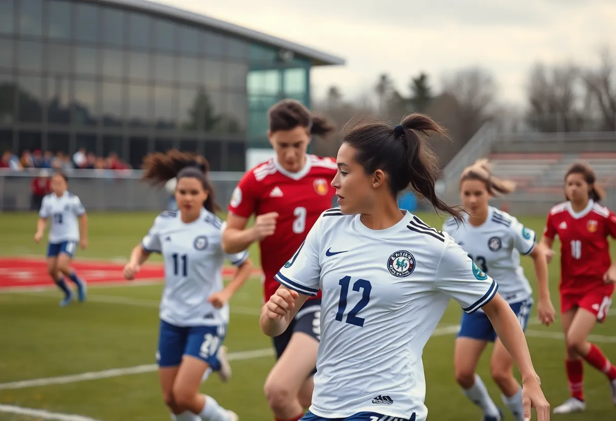 Mississippi State soccer team during a match against Alabama