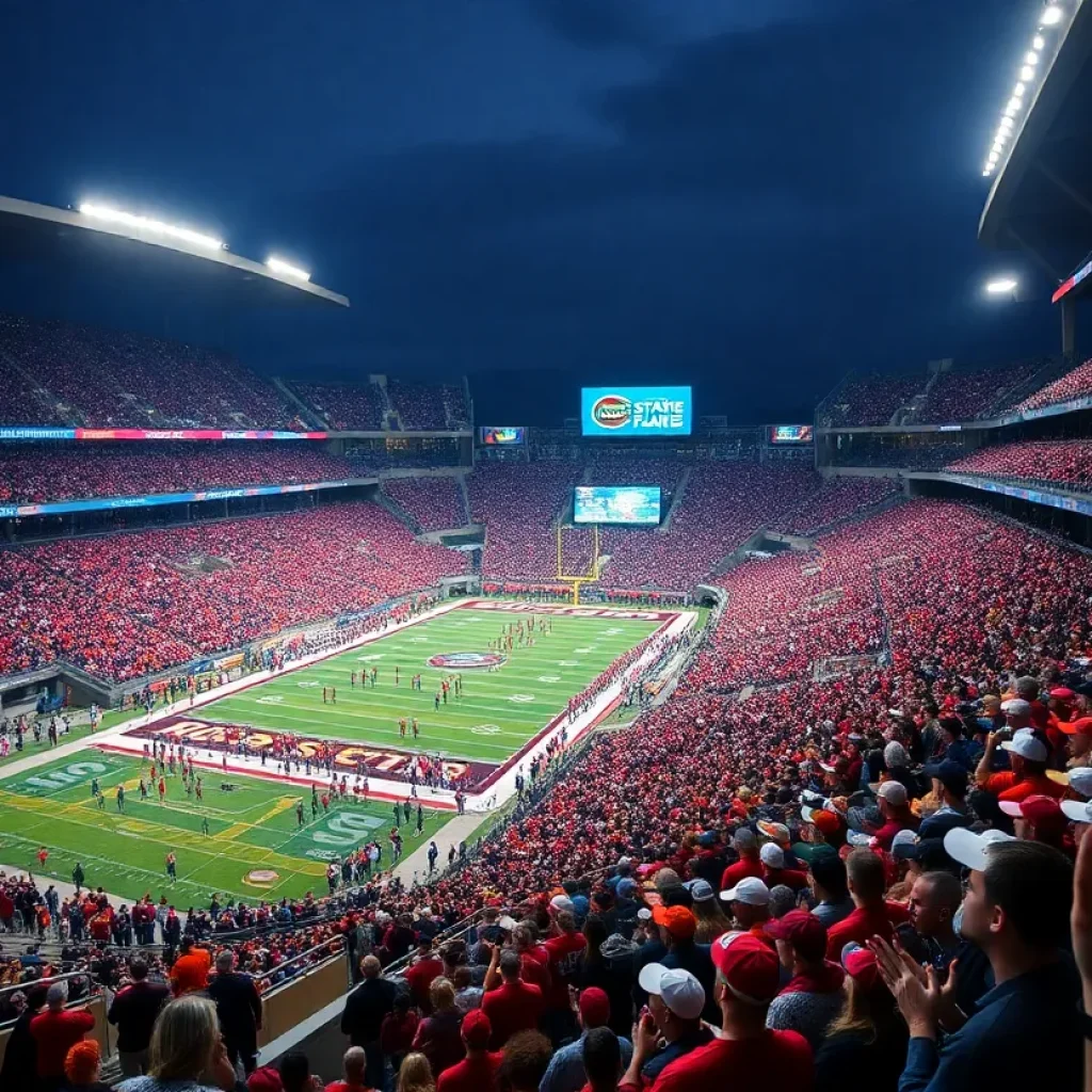 Football fans at the stadium for the Mississippi State vs Florida game