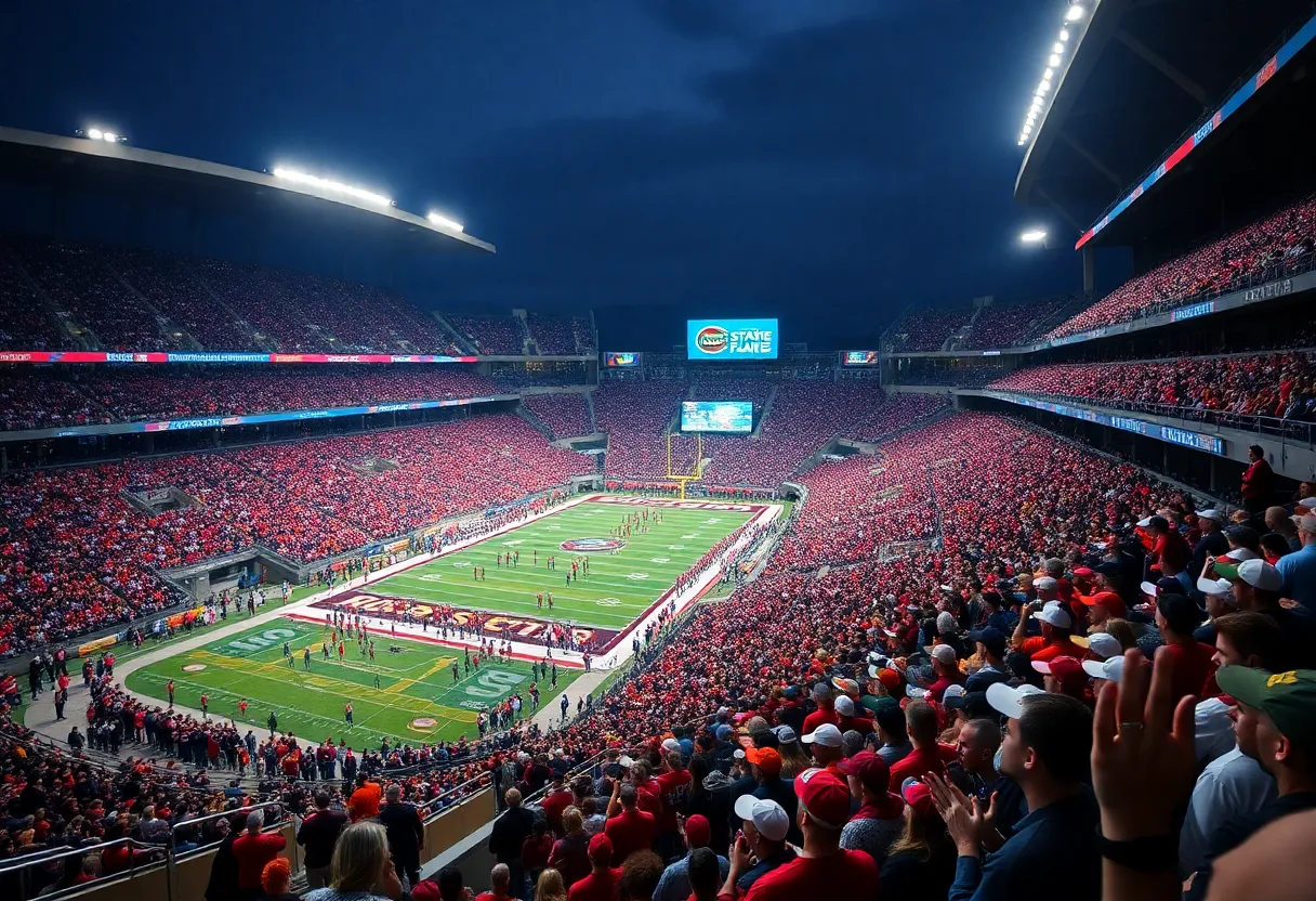 Football fans at the stadium for the Mississippi State vs Florida game