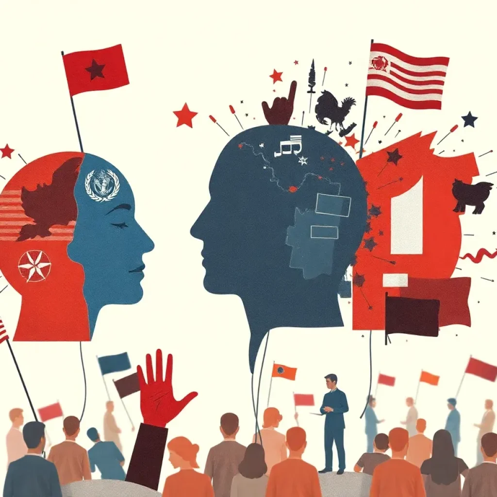 Abstract art illustrating political dissent and representation