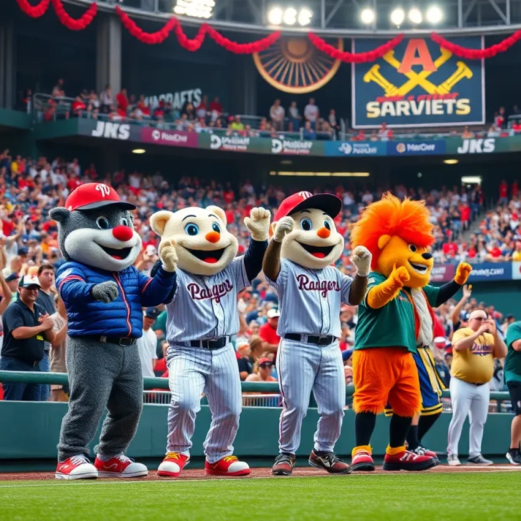 A lively baseball game featuring the Savannah Bananas with fans in the background.