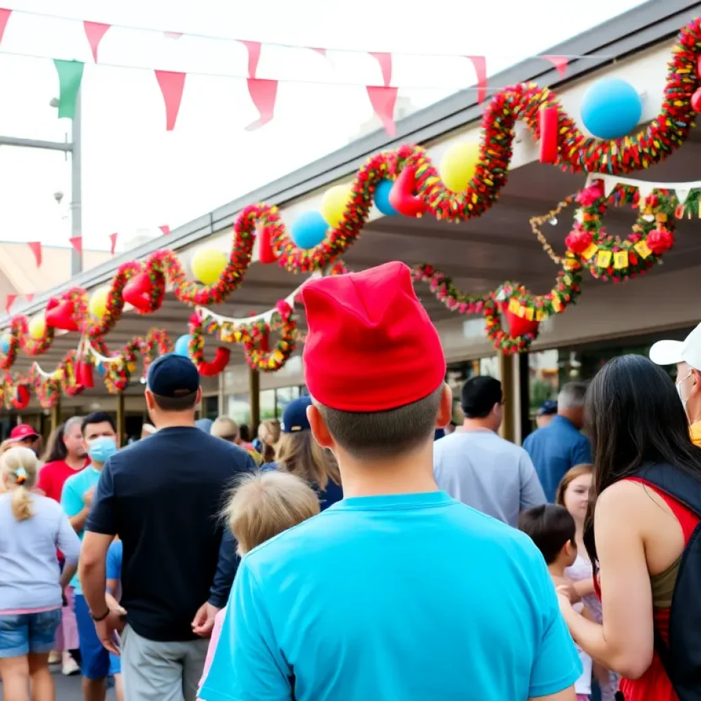 Community members celebrating during Starkville Homecoming Week