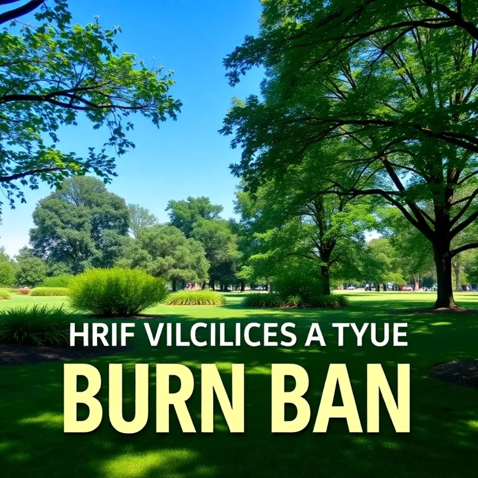A park in Starkville with fresh greenery post-rainfall