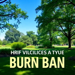 A park in Starkville with fresh greenery post-rainfall