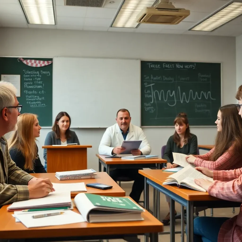 Teachers discussing the implications of free speech in education