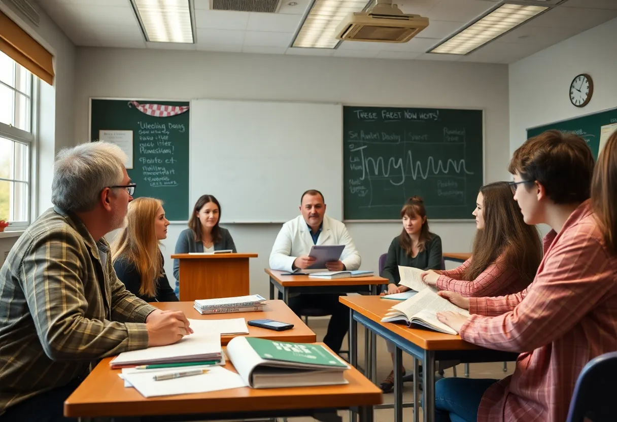 Teachers discussing the implications of free speech in education