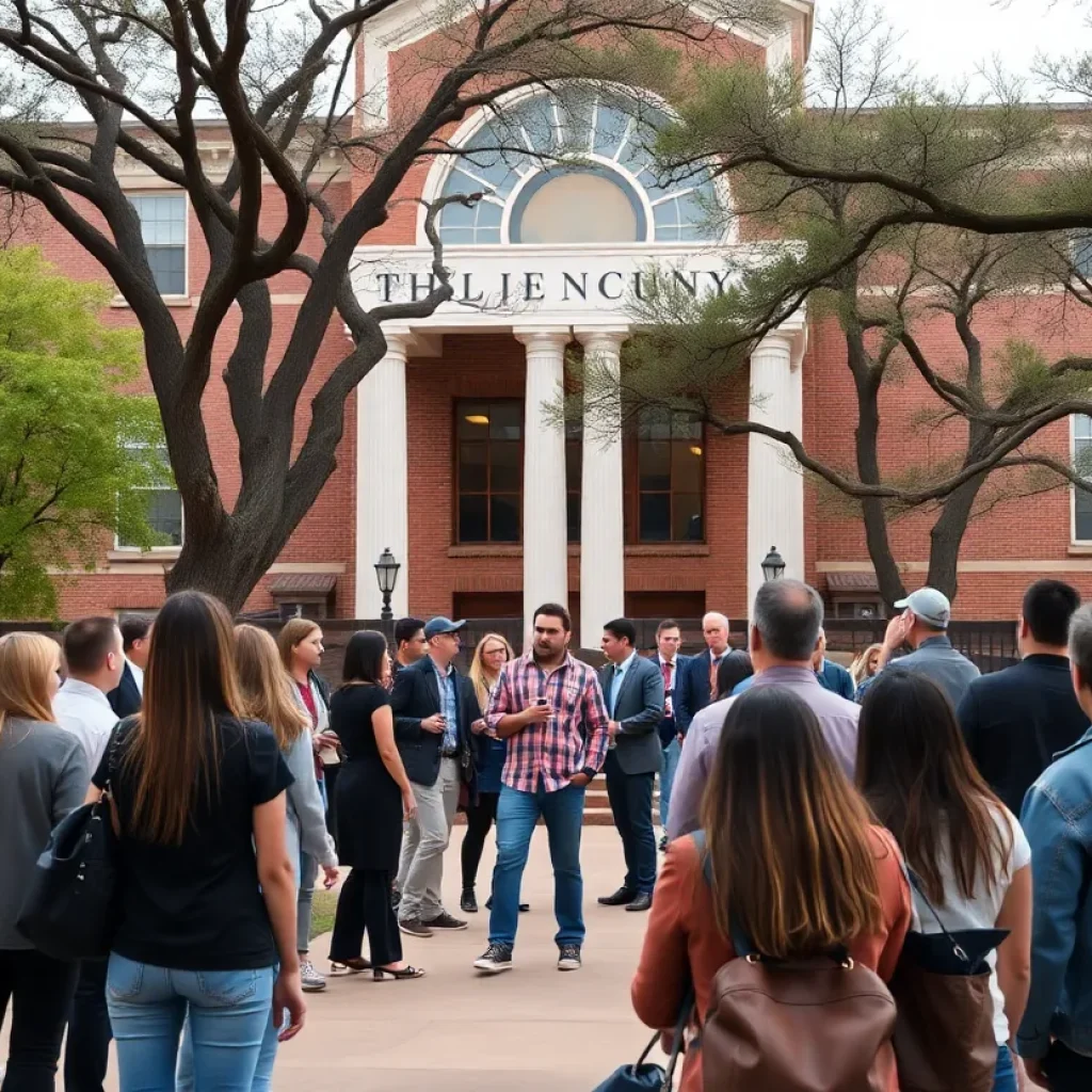 Students discussing a controversial event on a university campus