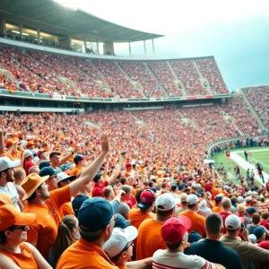 Fans at the Texas vs Mississippi State football game in Starkville